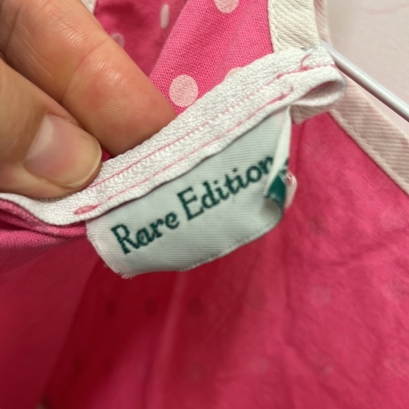 Vintage 100% Cotton Pink Polka Dot Sleeveless Dress Girls 8 Cottagecore Prairie - Picture 6 of 7